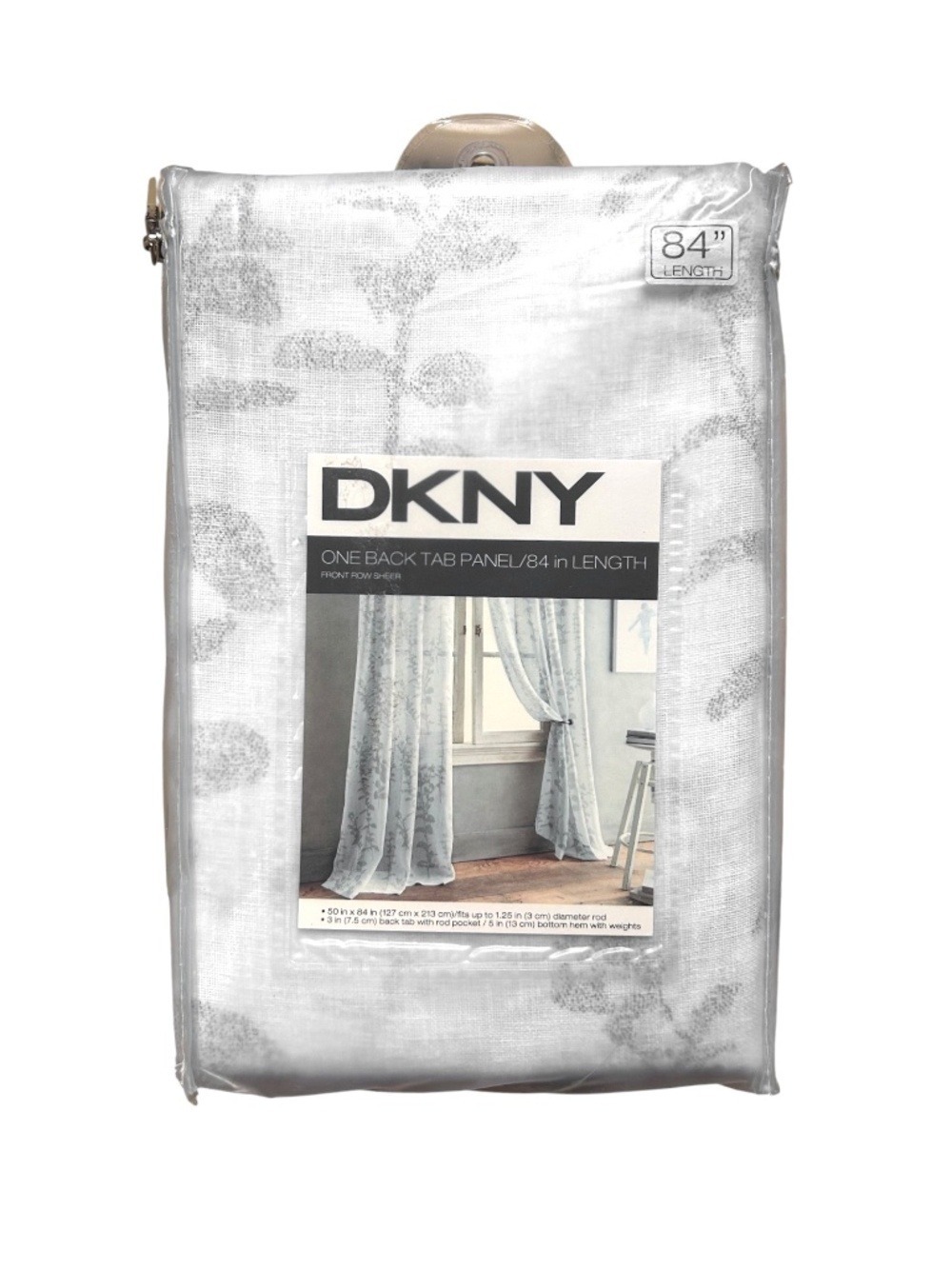 NWT DKNY Back Tab Sheer Curtain Panel 84"